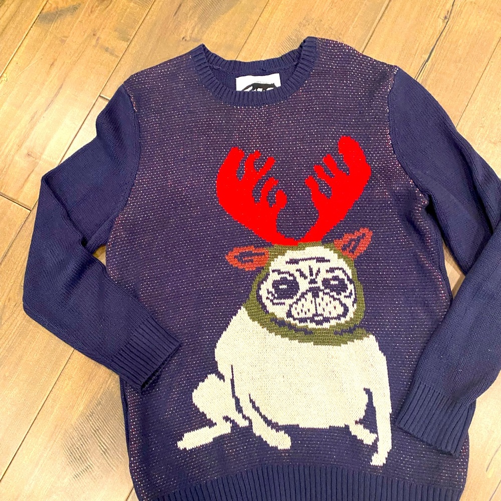 Reindeer Pug Ugly sweater unisex crew nk pullover